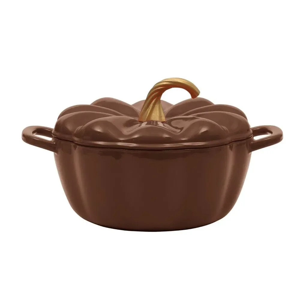 Pioneer Woman Pumpkin Enameled Cast Iron Dutch Oven Brown Fall Thanksgiving